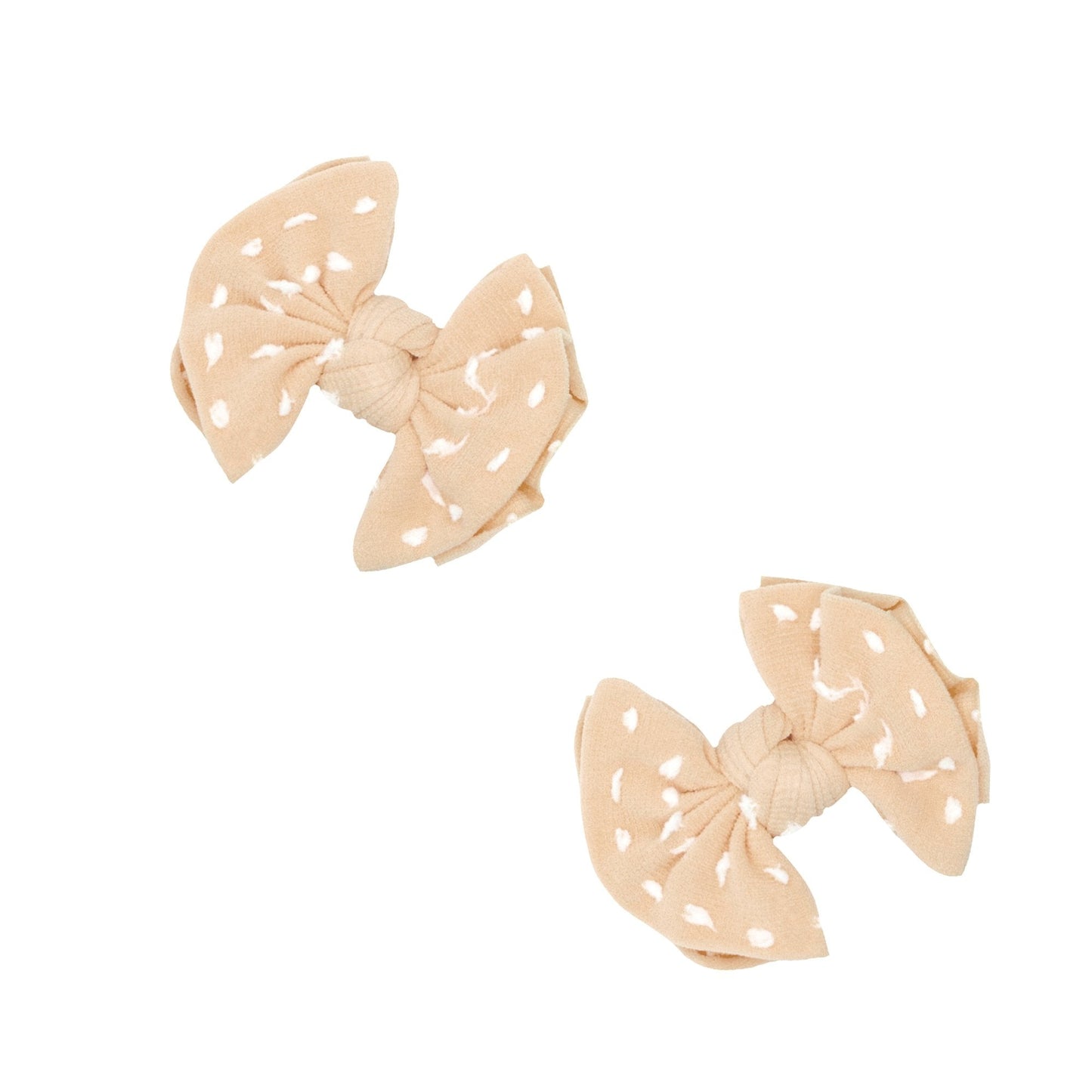 2PK BABY FAB®  CLIPS: caramel shabby dot