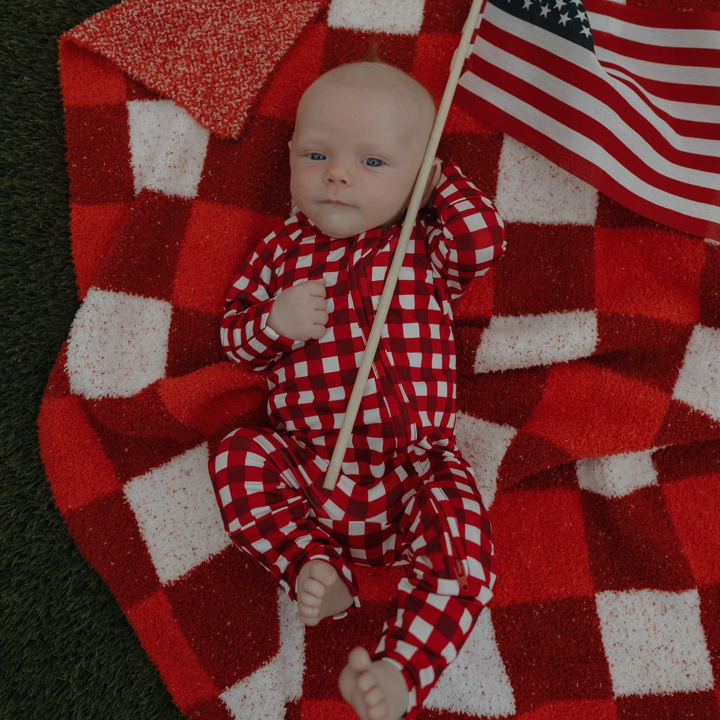 Bamboo Zip Pajamas | Scarlet Gingham