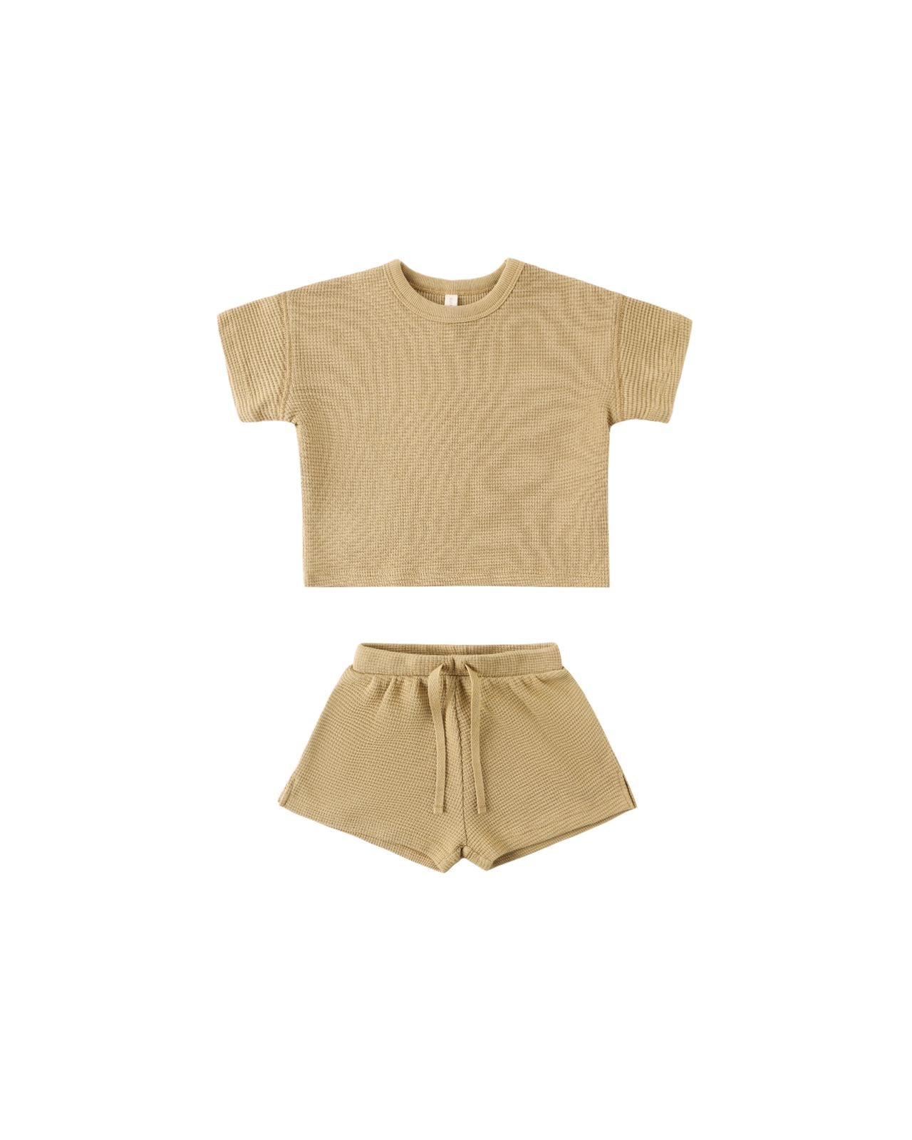 Waffle Tee + Short Set | Honey