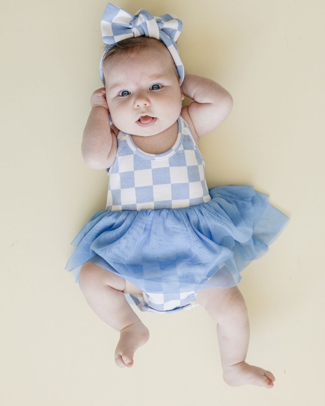 Tutu Romper | Checkered Blue