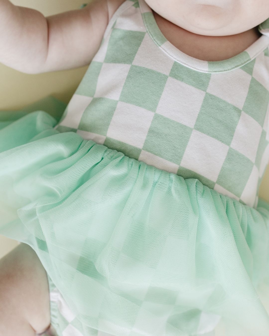 Tutu Romper | Checkered Mint