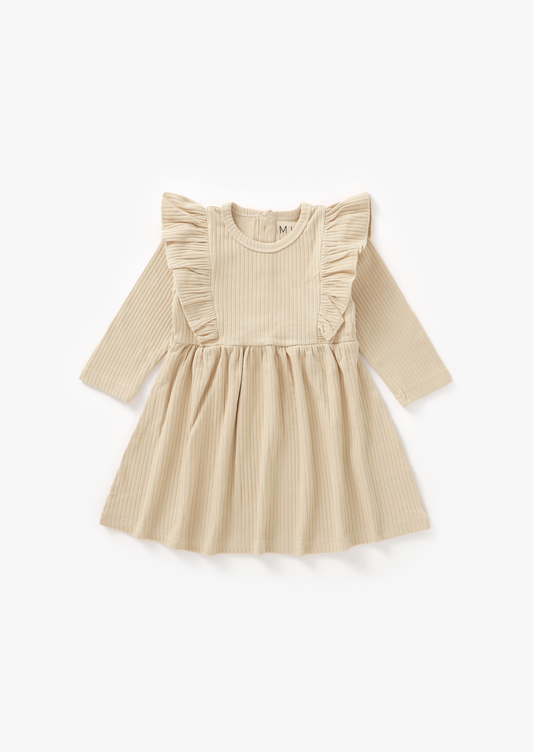 Ribbed Flutter Dress | Honey