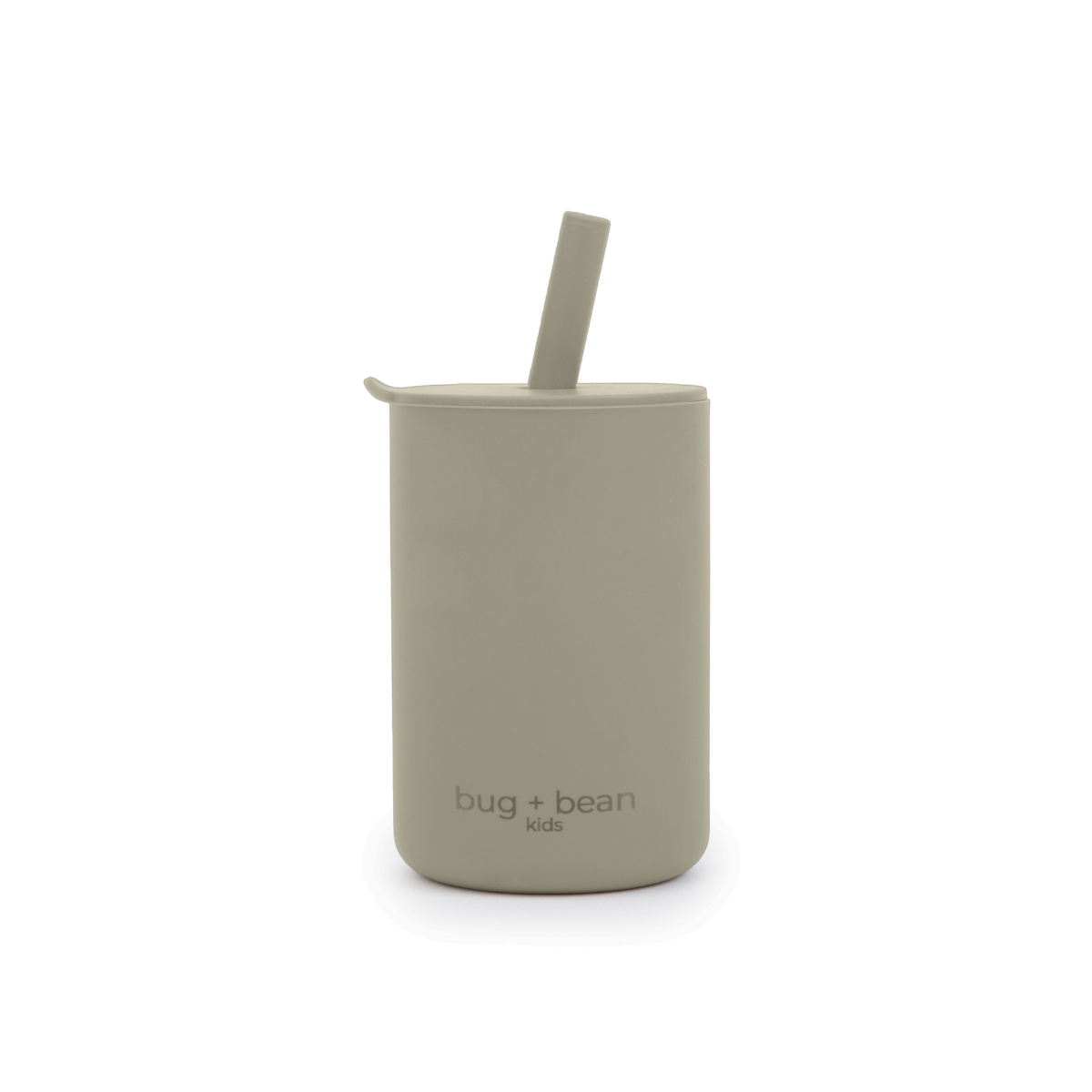 Silicone Baby/Toddler Cup with Lid + Straw, Olive (6 oz)