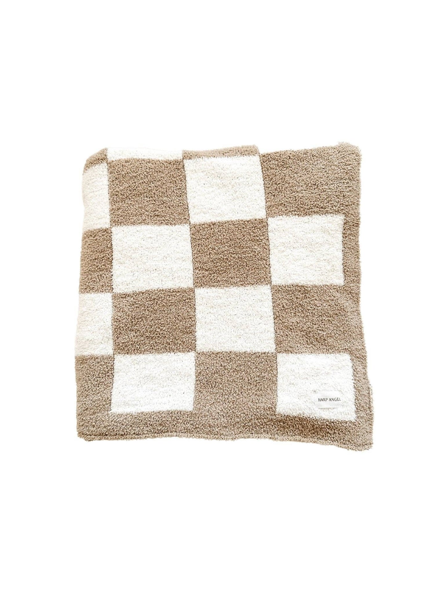 Checker Blanket - Taupe/White