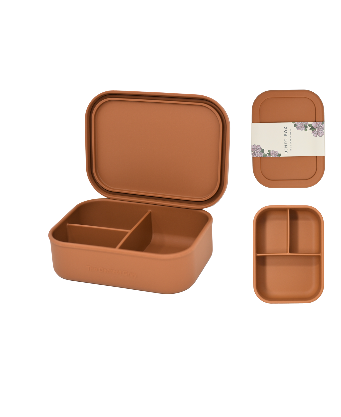 Divided Silicone Bento Lunch Box | Terracotta