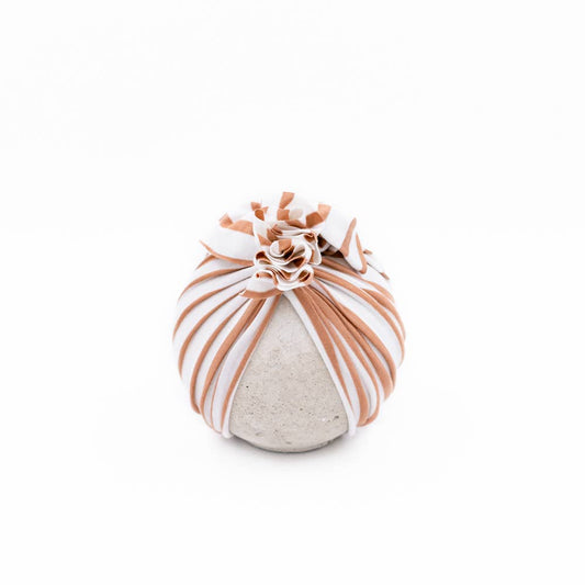 Vintage Head Wrap Hat : Caramel Stripe