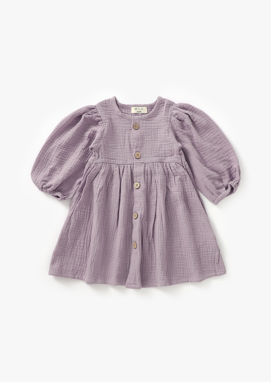 Puff Sleeve Dress | Lilac