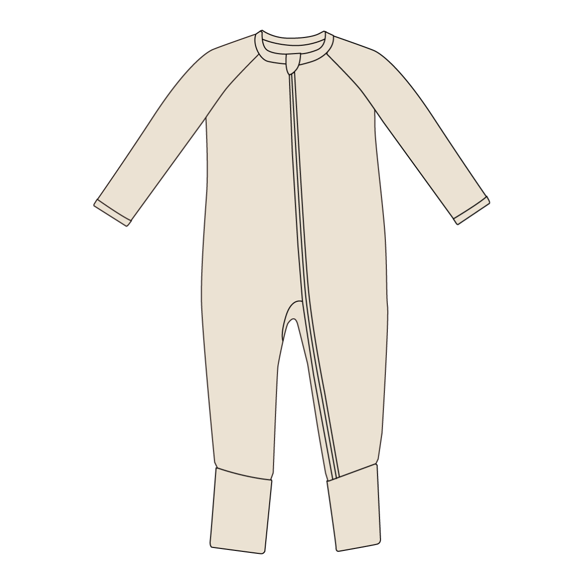Bamboo Convertible Baby Footie Romper Pajama - Oat