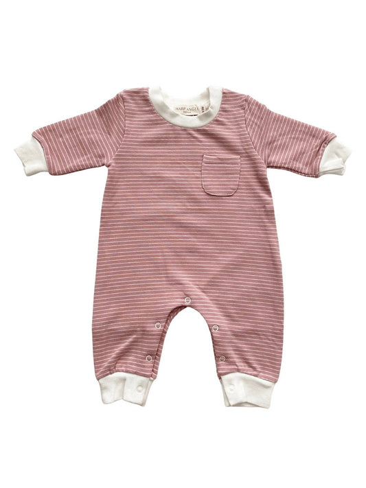 Organic Romper - Rose Pink Stripe