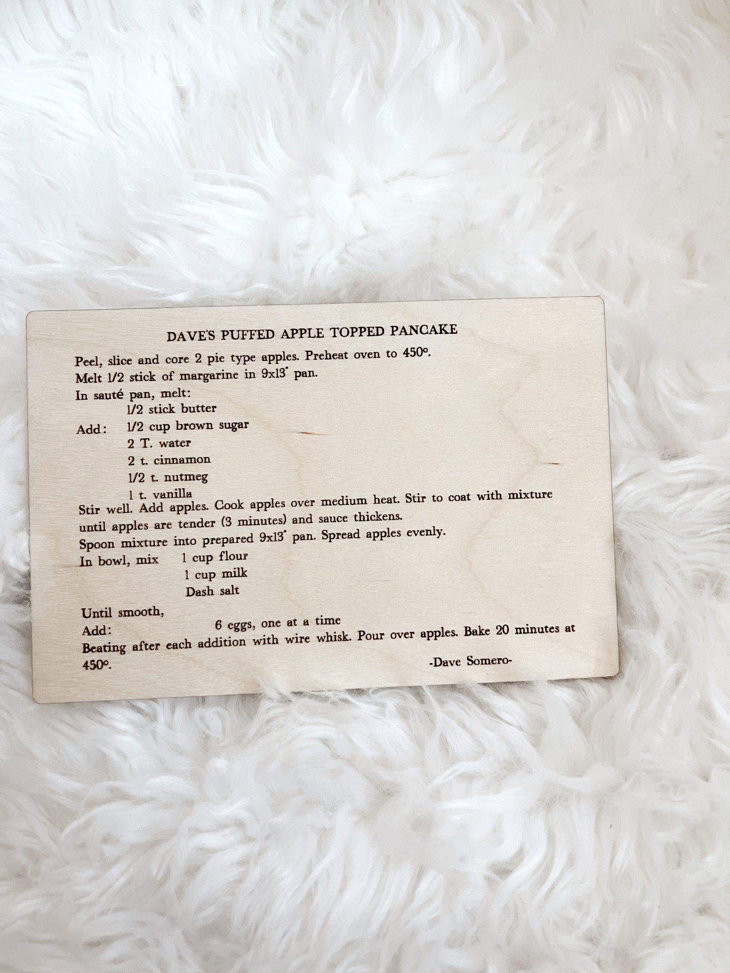 Personalized Wooden Recipe Card