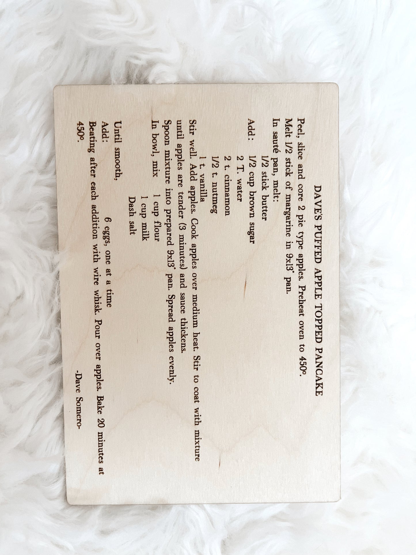 Personalized Wooden Recipe Card