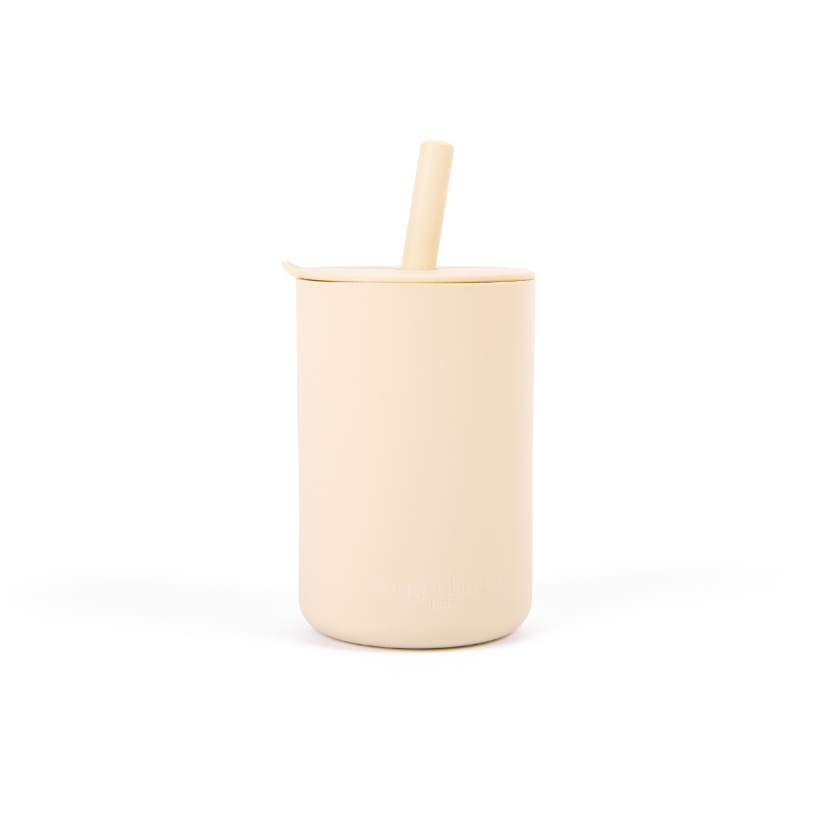 Silicone Baby/Toddler Cup with Lid + Straw, Sand (6 oz)